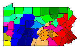 2014 Pennsylvania County Map of Democratic Primary Election Results for Lt. Governor