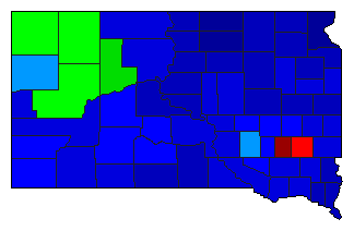 2014 South Dakota County Map of Republican Primary Election Results for Senator
