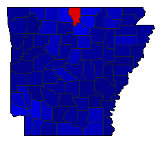 2014 Arkansas County Map of Republican Primary Election Results for Governor