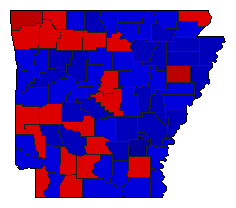 2014 Arkansas County Map of Republican Primary Election Results for State Treasurer