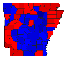 2014 Arkansas County Map of Republican Primary Election Results for Attorney General