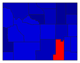 2014 Wyoming County Map of General Election Results for Governor