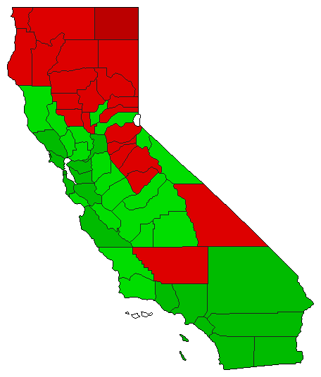2014 California County Map of Open Primary Election Results for Referendum