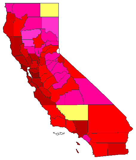 2014 California County Map of Open Primary Election Results for Attorney General