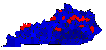 2015 Kentucky County Map of General Election Results for Governor
