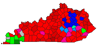 2015 Kentucky County Map of Republican Primary Election Results for State Treasurer