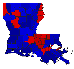 2015 Louisiana County Map of General Election Results for Lt. Governor