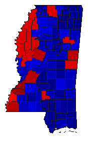 2015 Mississippi County Map of General Election Results for State Auditor