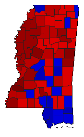 2015 Mississippi County Map of General Election Results for Attorney General
