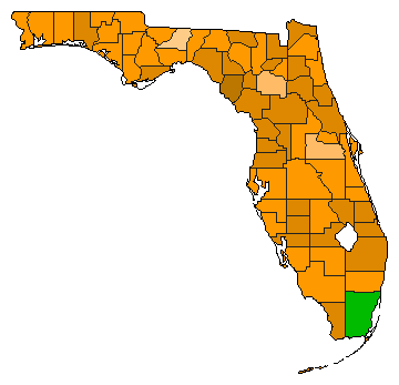 2016 Florida County Map of Republican Primary Election Results for President