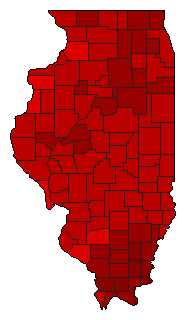 2016 Illinois County Map of Democratic Primary Election Results for Senator