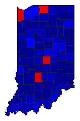 2016 Indiana County Map of General Election Results for President