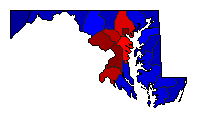 2016 Maryland County Map of General Election Results for President