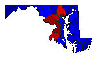 2016 Maryland County Map of General Election Results for Senator