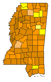 2016 Mississippi County Map of Republican Primary Election Results for President
