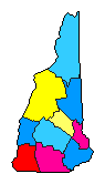 2016 New Hampshire County Map of Republican Primary Election Results for Governor