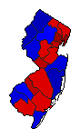 2016 New Jersey County Map of General Election Results for President