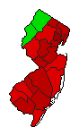 2016 New Jersey County Map of Democratic Primary Election Results for President