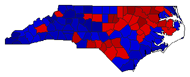 2016 North Carolina County Map of General Election Results for State Auditor