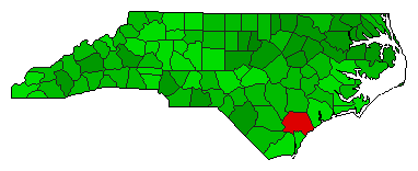 2016 North Carolina County Map of General Election Results for Referendum