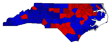2016 North Carolina County Map of General Election Results for Attorney General