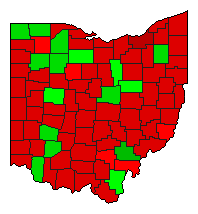 2016 Ohio County Map of Democratic Primary Election Results for President