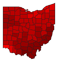 2016 Ohio County Map of Democratic Primary Election Results for Senator