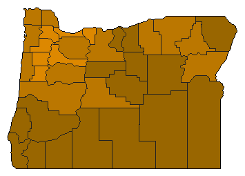 2016 Oregon County Map of Republican Primary Election Results for President