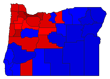2016 Oregon County Map of General Election Results for Senator