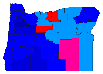 2016 Oregon County Map of Republican Primary Election Results for Governor