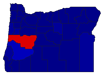 2016 Oregon County Map of Republican Primary Election Results for Secretary of State