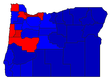 2016 Oregon County Map of General Election Results for State Treasurer