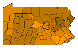 2016 Pennsylvania County Map of Republican Primary Election Results for President
