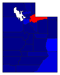 2016 Utah County Map of General Election Results for Senator