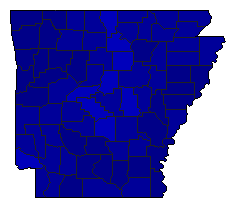 2016 Arkansas County Map of Republican Primary Election Results for Senator