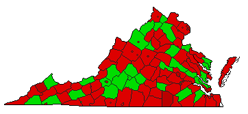 2016 Virginia County Map of General Election Results for Amendment