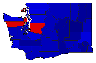 2016 Washington County Map of General Election Results for Secretary of State