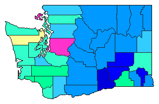 2016 Washington County Map of Open Runoff Election Results for State Treasurer