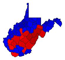 2016 West Virginia County Map of General Election Results for Agriculture Commissioner