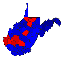 2016 West Virginia County Map of General Election Results for Attorney General