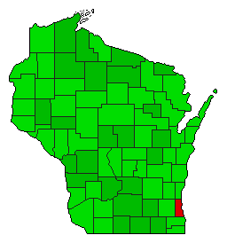 2016 Wisconsin County Map of Democratic Primary Election Results for President