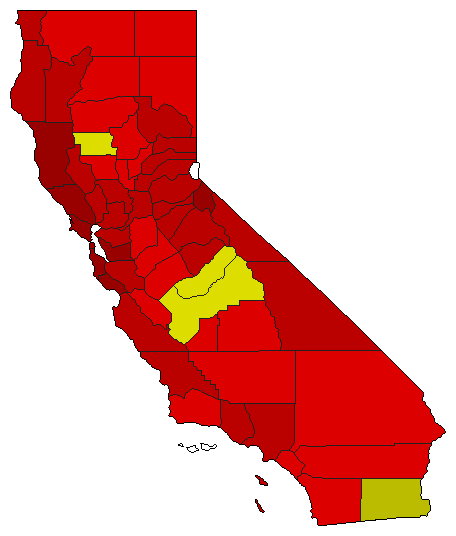 2016 California County Map of General Election Results for Senator