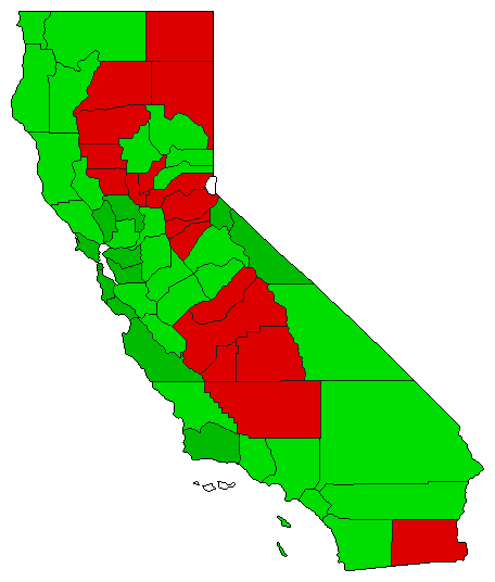 2016 California County Map of General Election Results for Referendum