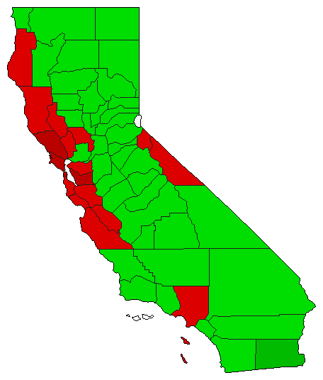 2016 California County Map of General Election Results for Initiative