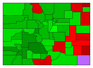 2016 Colorado County Map of Democratic Primary Election Results for President