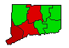 2016 Connecticut County Map of Democratic Primary Election Results for President