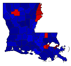 2017 Louisiana County Map of Special Election Results for State Treasurer