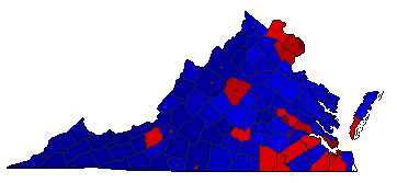 2017 Virginia County Map of General Election Results for Lt. Governor