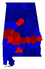 2018 Alabama County Map of General Election Results for Lt. Governor