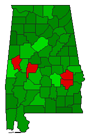 2018 Alabama County Map of General Election Results for Amendment